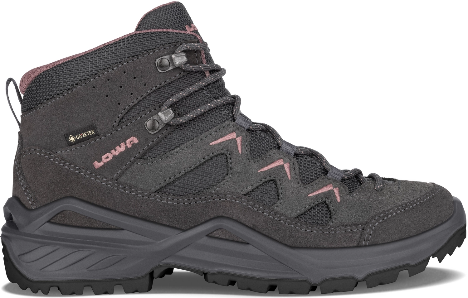 Wandelschoen Lowa Women Sirkos Evo GTX Mid Graphite Brownrose